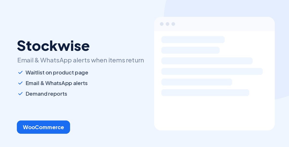 Stockwise - WooCommerce Back-in-Stock Alerts